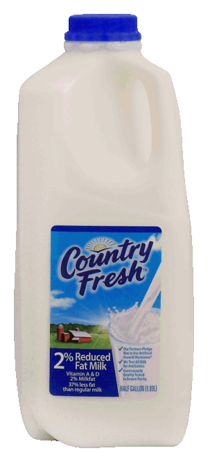 Country Fresh 2% reduced fat milk 0.5 gallon