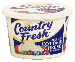 Country Fresh cottage cheese, large curd, 4% milkfat 16 ounce