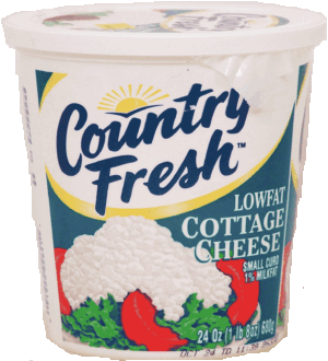Country Fresh lowfat cottage cheese, small curd, 1% milk fat 24 ounce