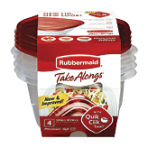 Rubbermaid Take Alongs plastic small bowls & lids, 3.2-cups 4 pack
