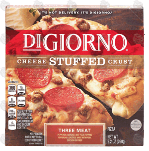 Digiorno Cheese Stuffed Crust three meat pizza with pepperoni, sausage and beef topping 9.2 ounce