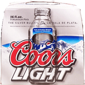 Coors Light domestic beer, 16-fl. oz. pints, bottle can 9 pack