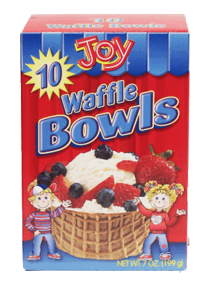 Joy waffle ice cream bowls, 10-count 7 ounce