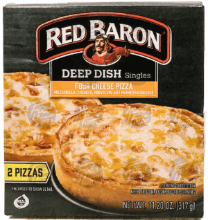 Red Baron Deep Dish Singles four cheese frozen deep dish pizzas, 2-pack 11.2 ounce