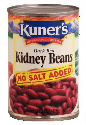 Kuner's dark red kidney beans, no salt added 15 ounce
