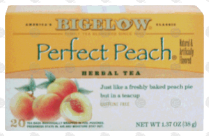 Bigelow Herb Tea Bags Perfect Peach(R) All Natural Caffeine Free 20 count