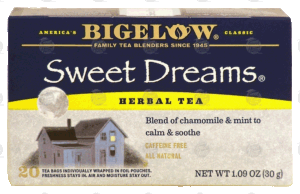 Bigelow Herb Tea Bags Sweet Dreams All Natural Caffeine Free 20 count