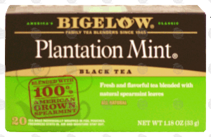 Bigelow Plantation Mint black tea, all natural 20 count