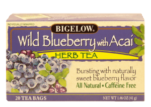 Bigelow wild blueberry with acai herb tea, caffeine free, 20-bags 1.46 ounce