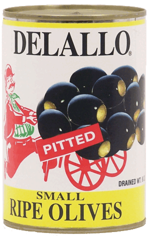 Delallo small pitted olives ripe 6 ounce