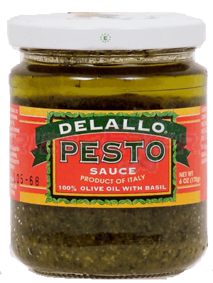 Delallo pesto sauce, 100% olive oil with basil 6 ounce