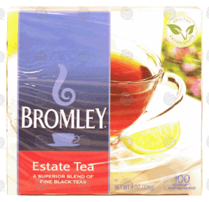 Bromley Estate Tea blend of fine black teas, 100-individually wrapped bags 8 ounce
