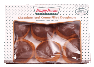 Krispy Kreme chocolate iced kreme filled doughnuts, 6-count 16.6 ounce