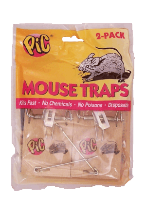 Pic mouse traps, kills fast, no chemicals, no poisons, disposables 2 count