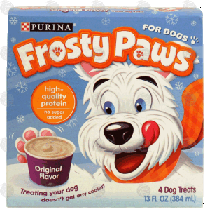 Purina Frosty Paws original flavor, 4 frozen dog treats 13 fluid ounce