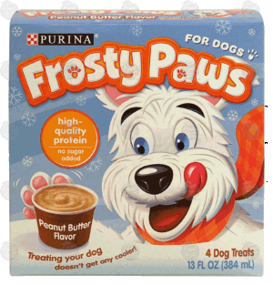 Purina Frosty Paws peanut butter flavored frozen dog treat, 4 ct 13 fluid ounce
