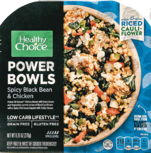 Healthy Choice Power Bowls spicy black bean & chicken. frozen entree 9.75 ounce