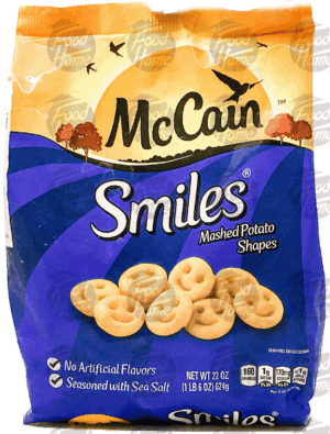 McCain Smiles mashed potato shapes, seasoned with sea salt 22 ounce