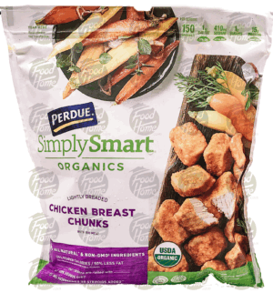 Perdue Simply Smart Organics chicken breast nuggets, breaded, frozen bag 22 ounce