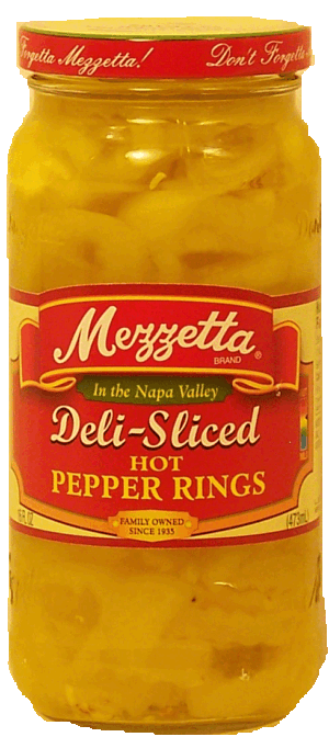 Mezzetta Deli-Sliced hot pepper rings 16 fluid ounce