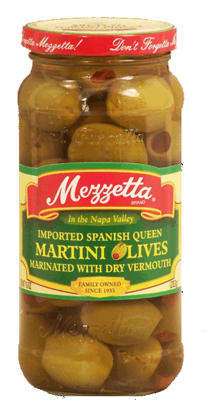 Mezzetta martini olives, imported spanish queen marinated with dry vermouth 10 ounce