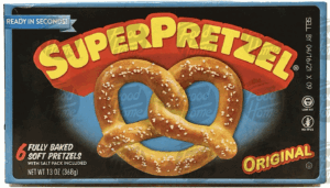 SuperPretzel baked soft pretzels, 6 ct, salt pack included 13 ounce