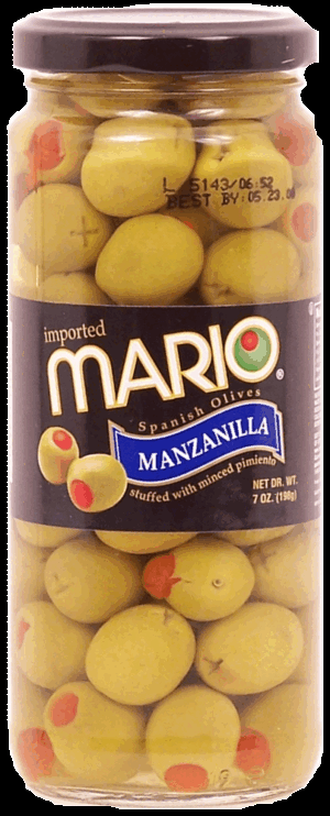 Mario spanish olives stuffed with minced pimiento manzanilla 7 ounce