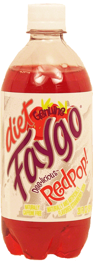 Faygo Redpop! diet strawberry flavored soda, caffeine free 20 ounce