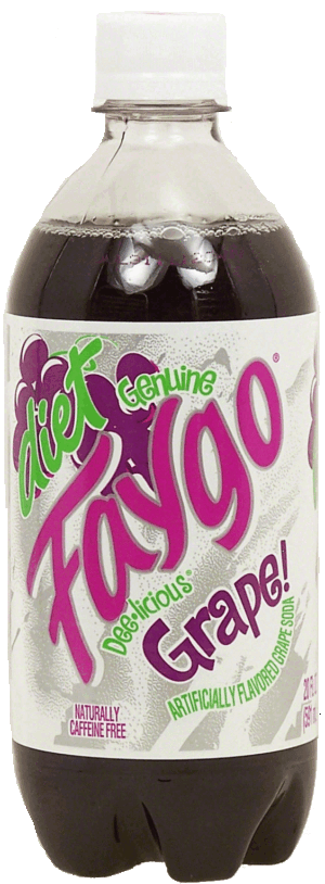 Faygo diet grape flavor soda, caffeine free 20 fluid ounce