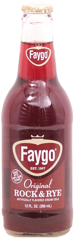 Faygo original rock & rye flavored cream cola, 100% cane sugar 12 fluid ounce