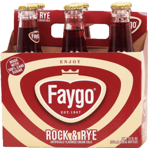 Faygo Rock & Rye flavored cream cola soda, made with 100% cane sugar, 12-fl. oz. 6 pack