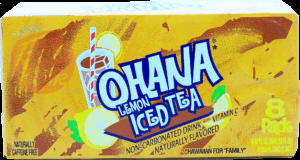 Ohana lemon iced tea, non carbonated, caffeine free, 12-fluid ounce cans 8 pack