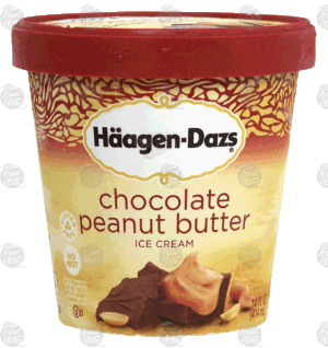 Haagen-Dazs chocolate peanut butter, chocolate ice cream with peanut butter swirl 14 fluid ounce