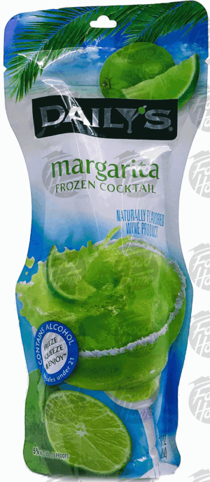 Daily's frozen margarita flavored wine product, contains 5% alcohol 10 fluid ounce
