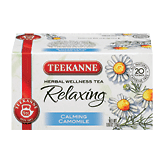 Teekanne Relaxing calming camomile herbal wellness tea, caffeine free, 20-bags 1.06 ounce