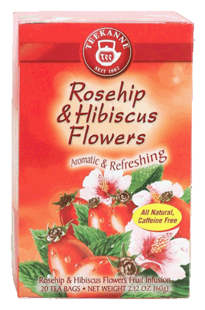 Teekanne rosehip & hibiscus flowers fruit infusion tea, 20-bags 2.12 ounce