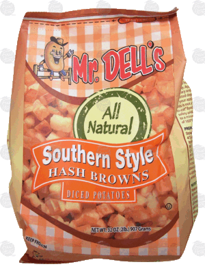 Mr. Dell's southern style hash browns, diced potatoes 32 ounce