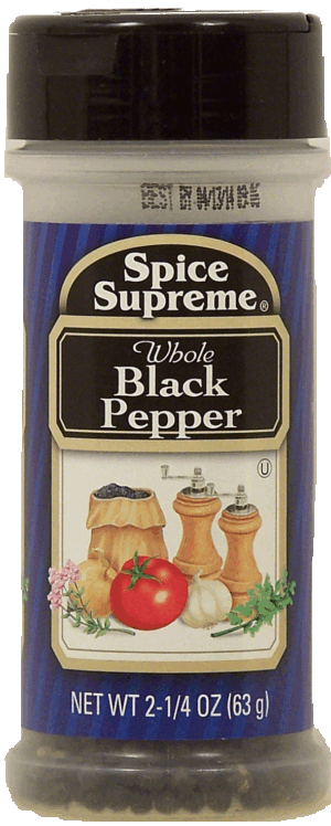 Spice Supreme pepper, whole black 2.25 ounce