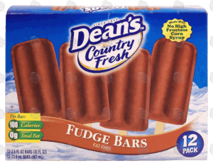 Dean's Country Fresh fudge bars, fat free, 12 pack 30 fluid ounce