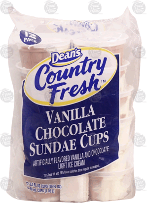 Dean's Country Fresh vanilla and chocolate light ice cream, 12 cups 36 fluid ounce