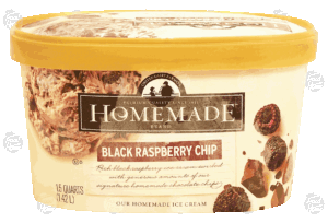 Homemade black raspberry chip ice cream 1.5 quart