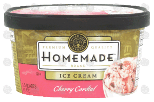Homemade cherry cordial ice cream 1.5 quart