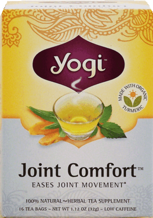 Yogi Joint Comfort herbal tea supplement eases joint movement, low caffeine, 16-bags 1.12 ounce