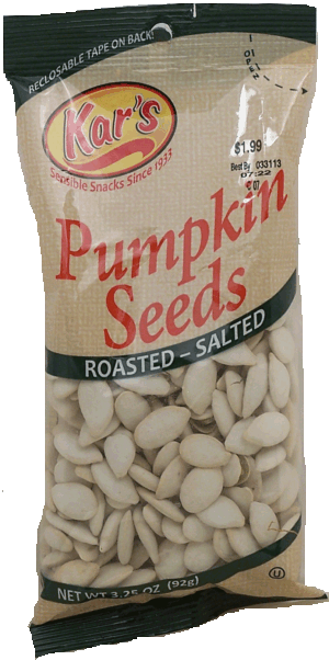 Kar's pumpkin seeds, roasted & salted 3.25 ounce