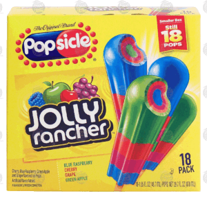 Popsicle Jolly Rancher ice pops, blue raspberry, cherry, grape, green apple, 18 pack 29.7 fluid ounce