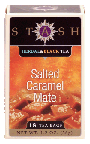 Stash salted caramel mate herbal & black tea, 18-bags 1.2 ounce