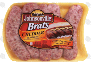 Johnsonville cheddar bratwurst, 5-count 19 ounce