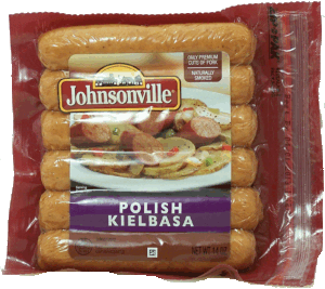 Johnsonville polish kielbasa, naturally smoked, cuts of pork, 6-count 14 ounce