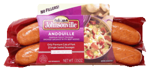 Johnsonville andouille, premium fully cooked smoke sausage with beef added 13.5 ounce