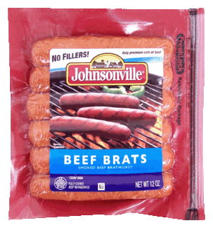 Johnsonville beef brats, 6 ct 12 ounce
